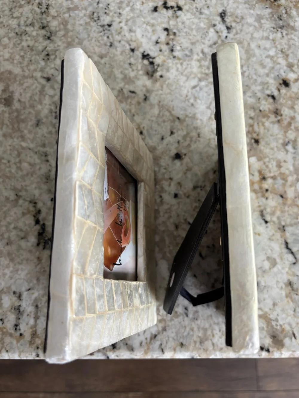 NEW PAIR Of 4x4 Photo Frames Nicole Miller Pearly Capiz Shell White Philippines